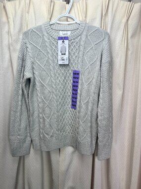 Kersh Pullover Sweater Merino Wool/Cotton Blend Women's Size XS Gray NWT